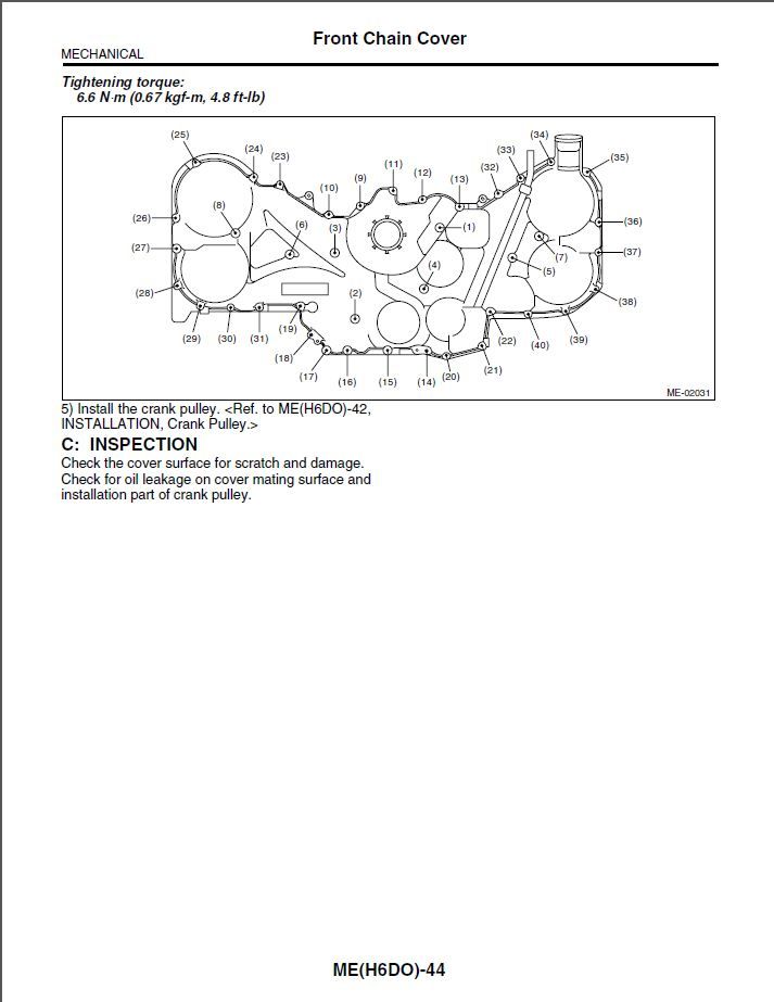 2003 Outback H6 Timing Chain Cover Damage Subaru Outback Forums